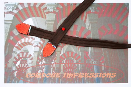 Collier cuir d'agneau et galuchat avec brillants